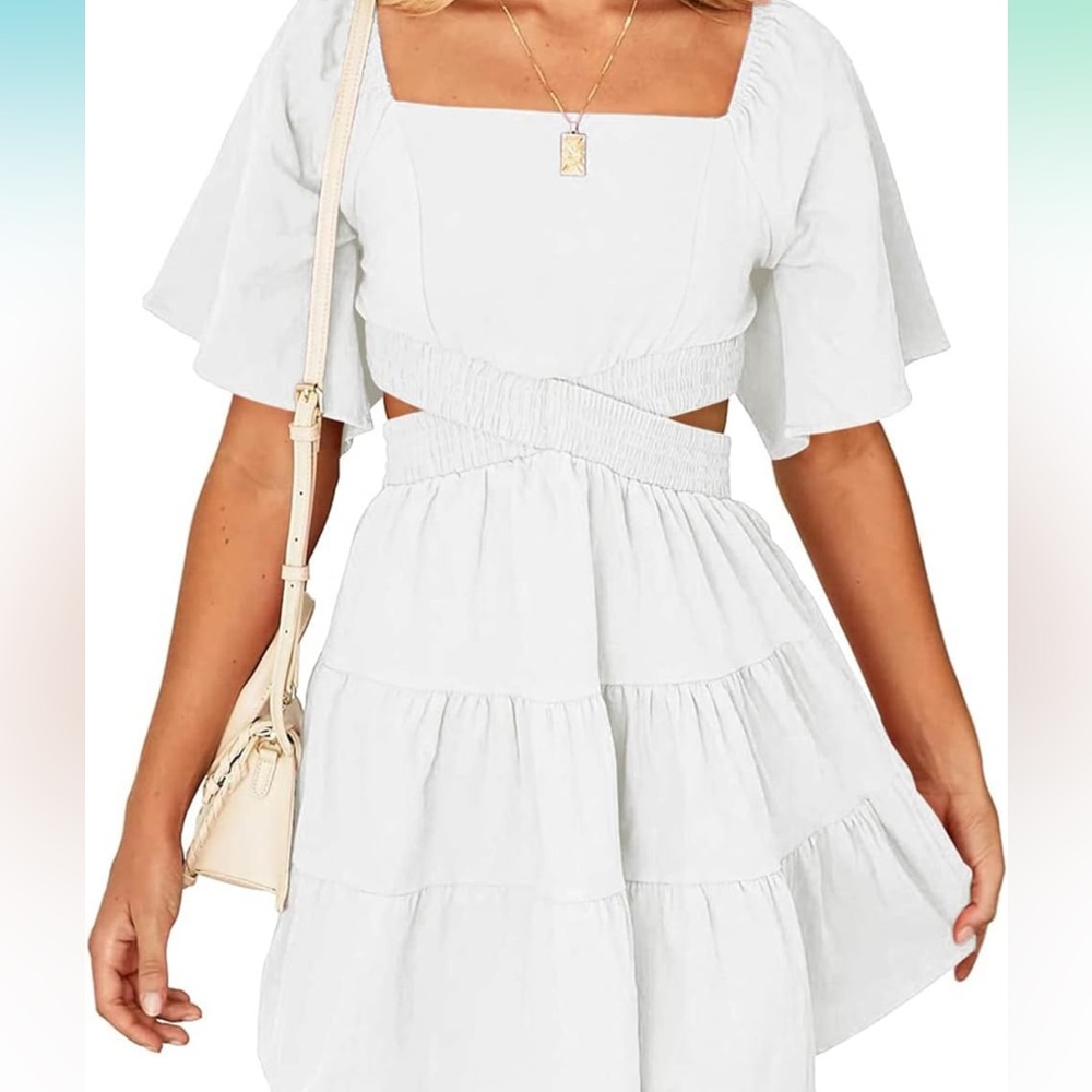 White cutout dress